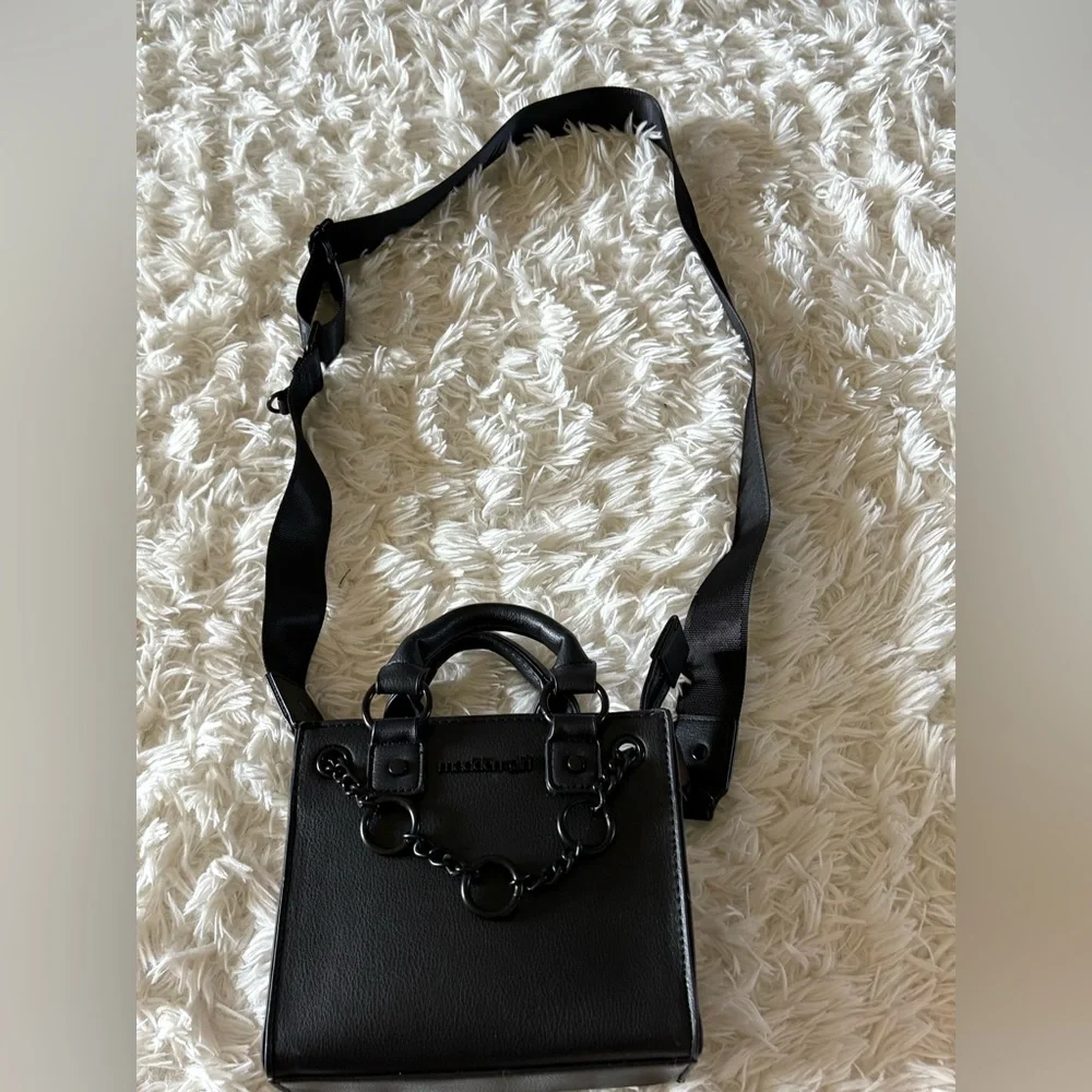 Madden Girl Black Mini Bag with Chain Detail - Picture 3 of 5